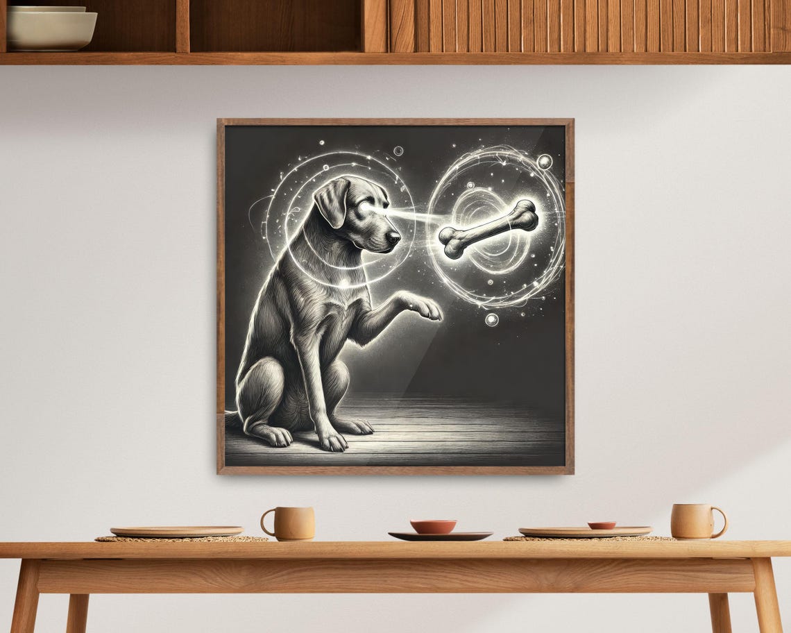 Telekinetic Labrador Levitating Bone Cosmic Sci Fi Dog Art Poster - Image 4