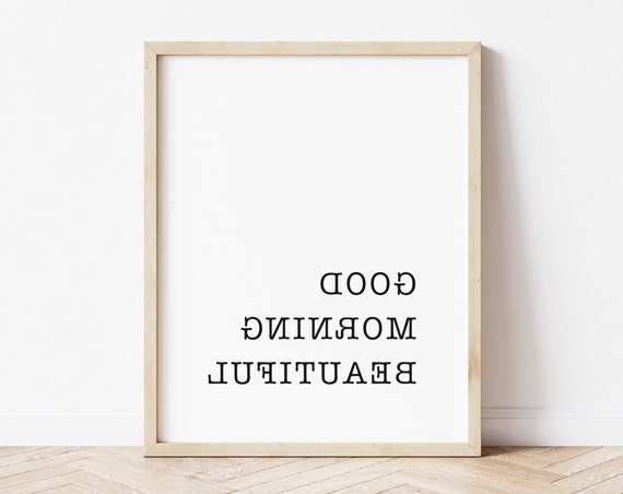 Mirror Art Good Morning Beautiful Gift For Wife Wall Cute Poster Print Quote Message