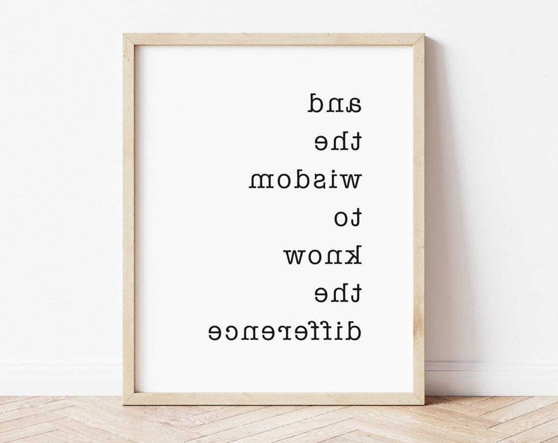 And The Wisdom To Know The Difference Mirror Text Quote Poster