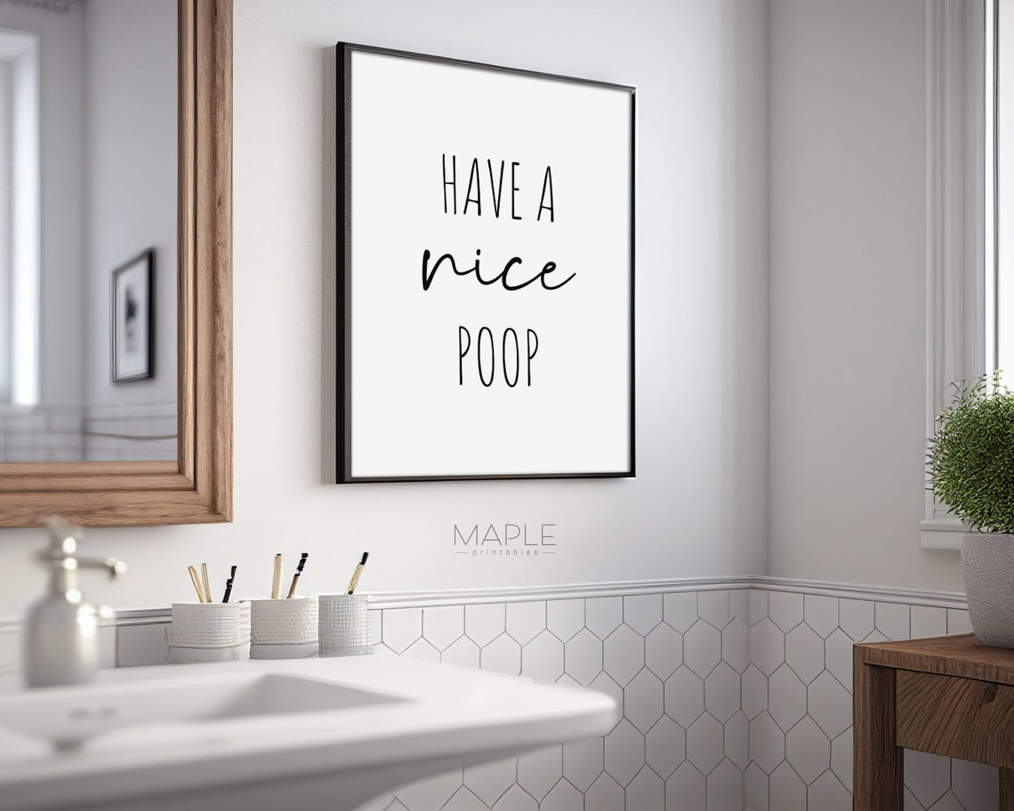 Have A Nice Poop Cheeky Funny Bathroom Humor Toilet Minimal Poster - Image 3
