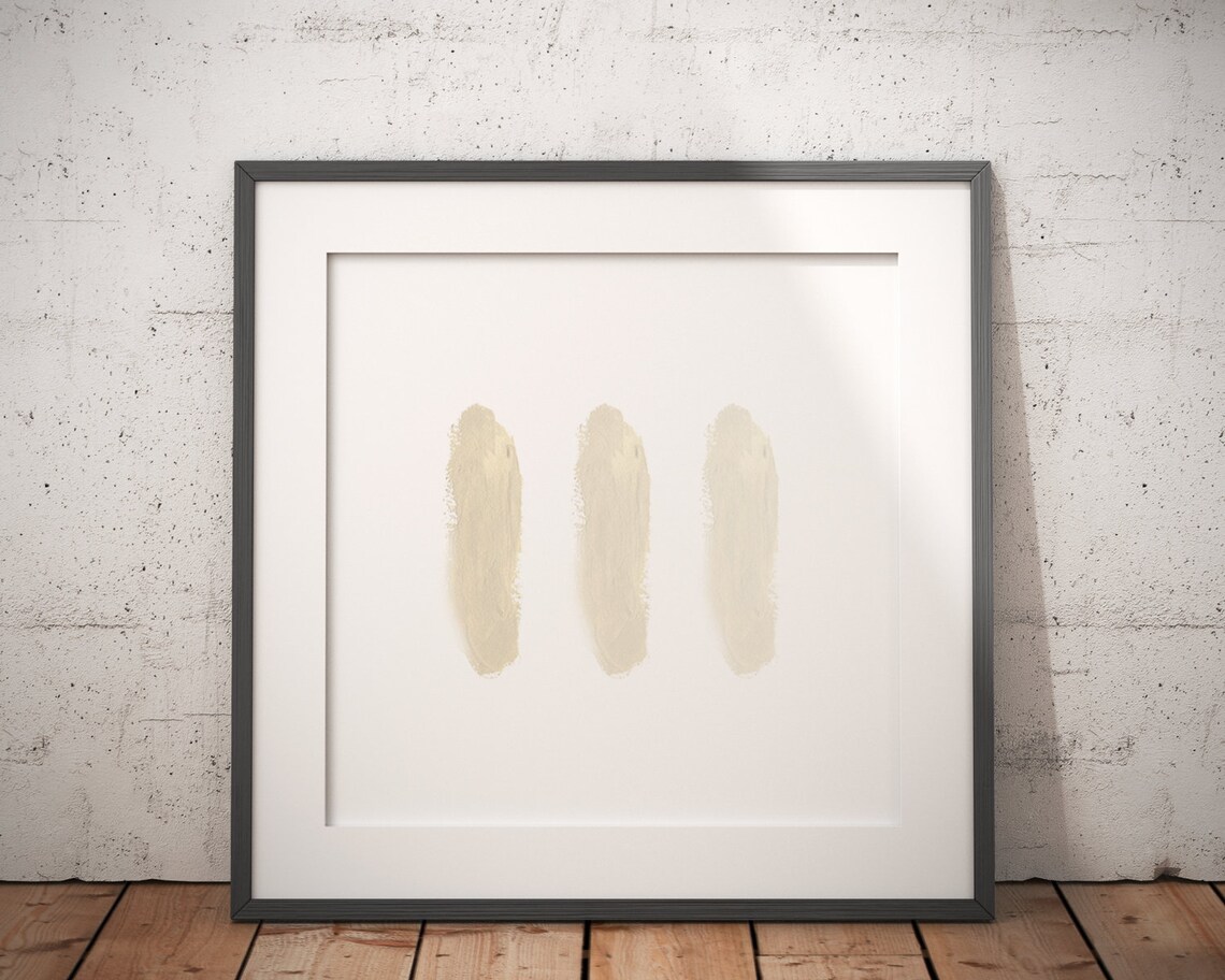 Neutral Taupe Watercolour Abstract Art Print - Image 3