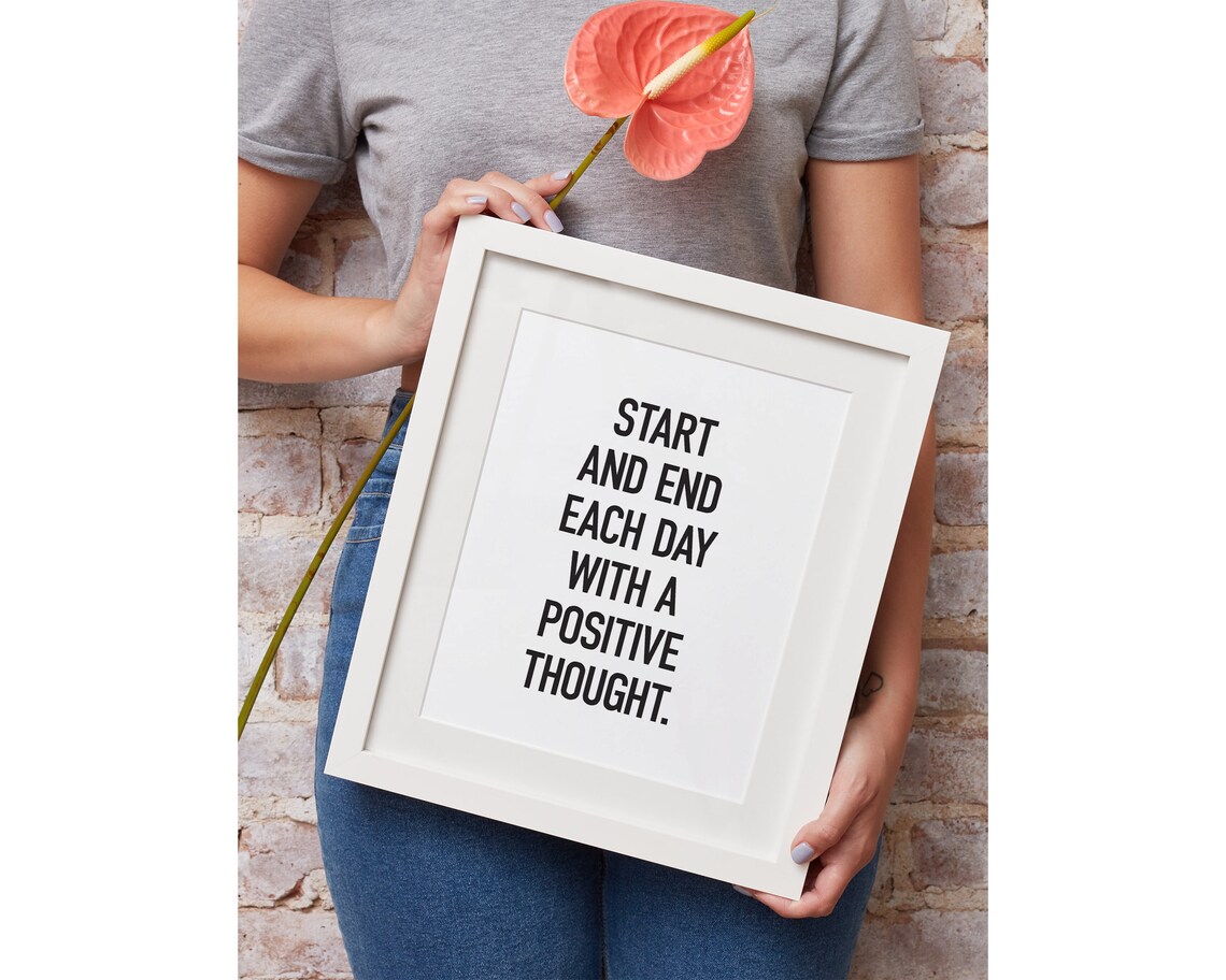 Think Positive Inspirational Quote Art Print for Office - Image 3