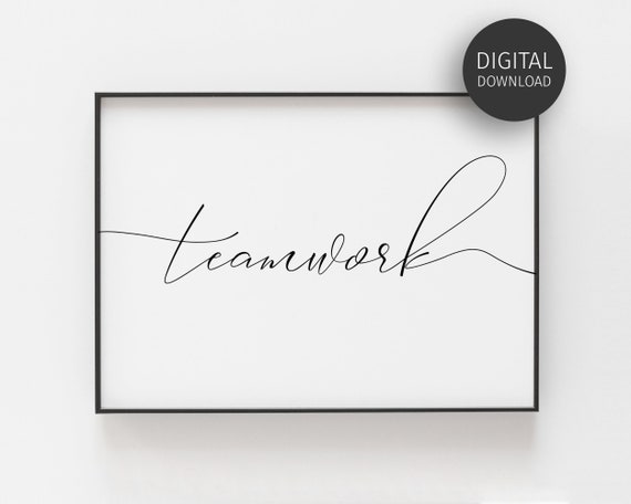 Teamwork Minimalist Poster Print, Office Decor
