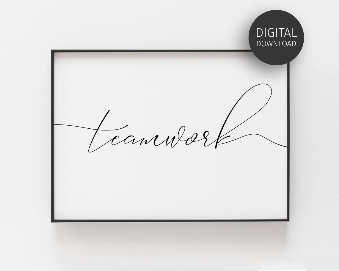 Teamwork Minimalist Poster Print, Office Decor