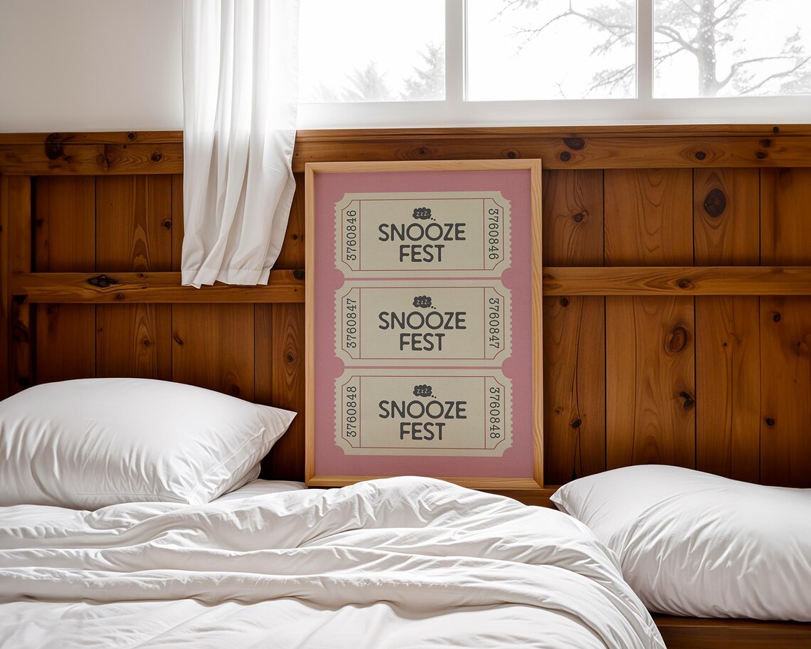 Snooze Fest Vintage Sleep Ticket Trio Mint Green Bedroom Wall Art - Image 2