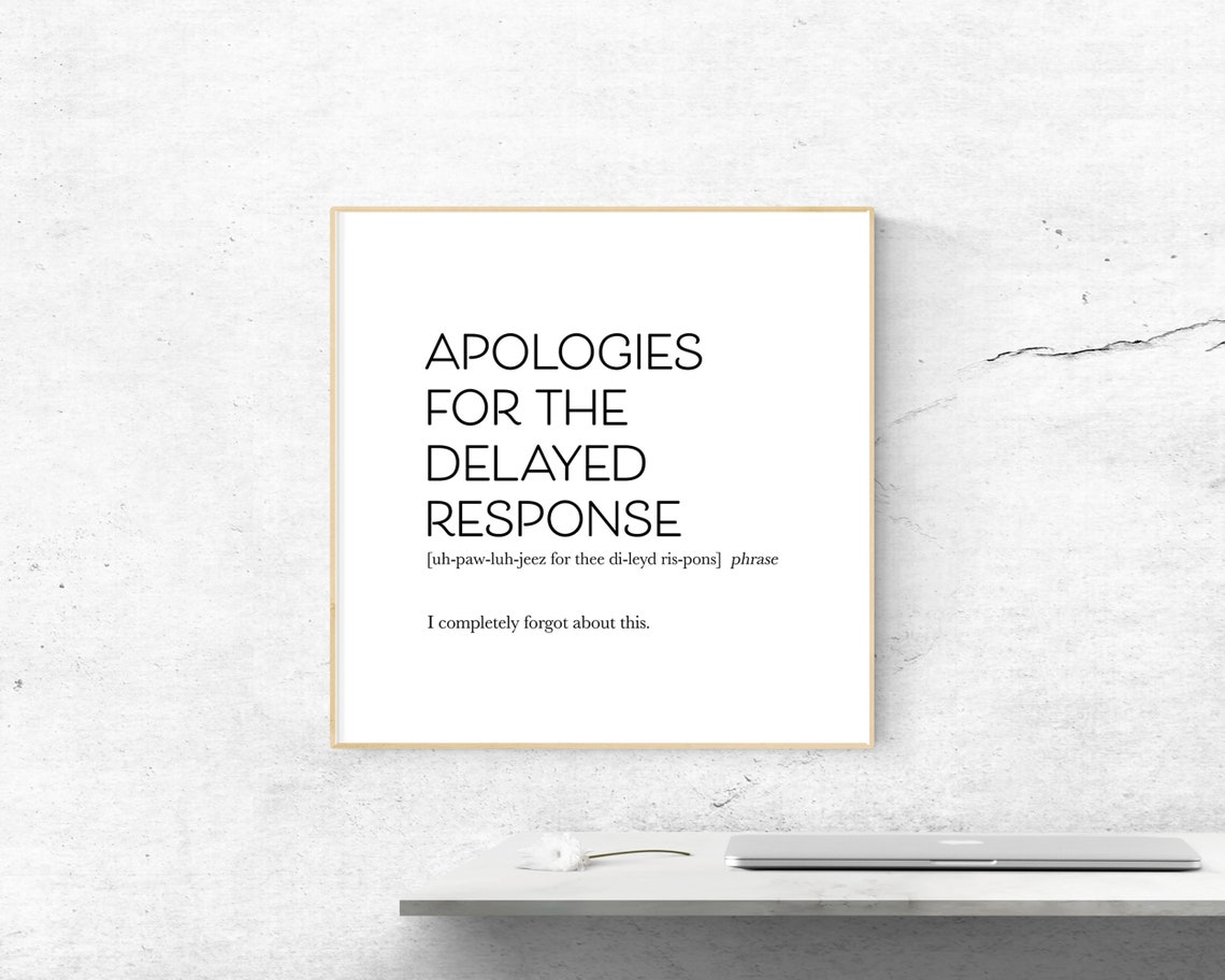 Apologies For The Delayed Response Funny Office Definition Quote Poster - Image 2