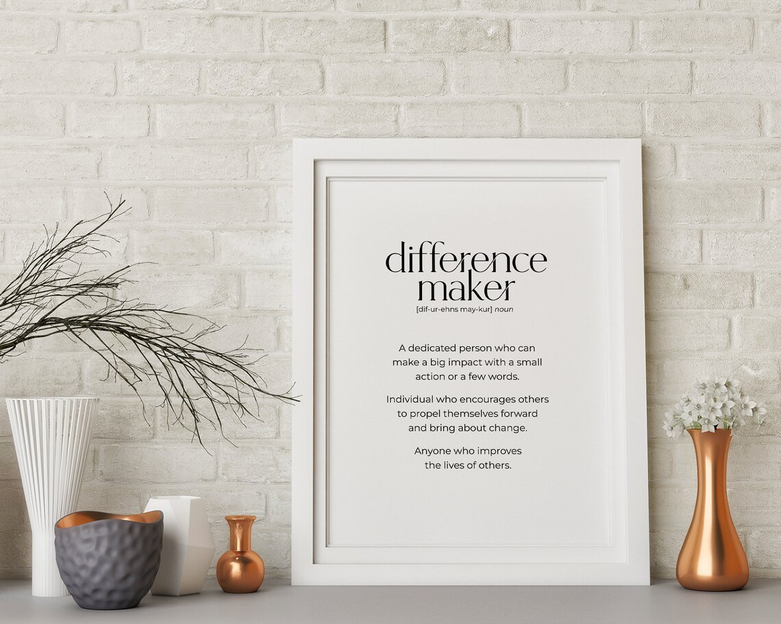 Difference Maker Definition Classroom Poster, Mentor Gift - Image 2