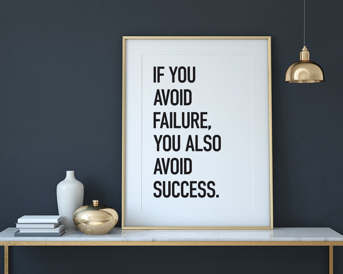 Avoid Failure Avoid Success Growth Mindset Quote Wall Poster - Image 2