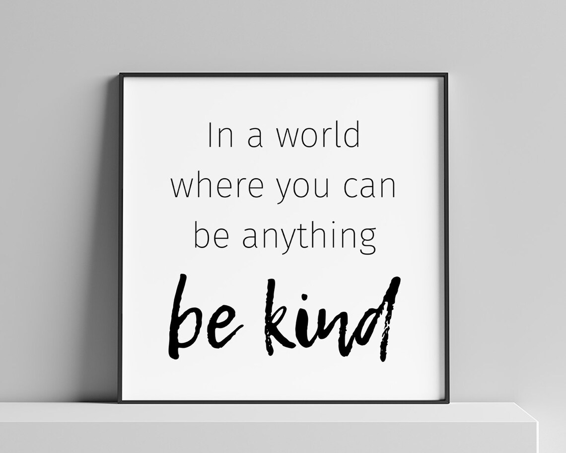 Be Kind Quote Print, Minimalist Kids Room Decor - Image 2