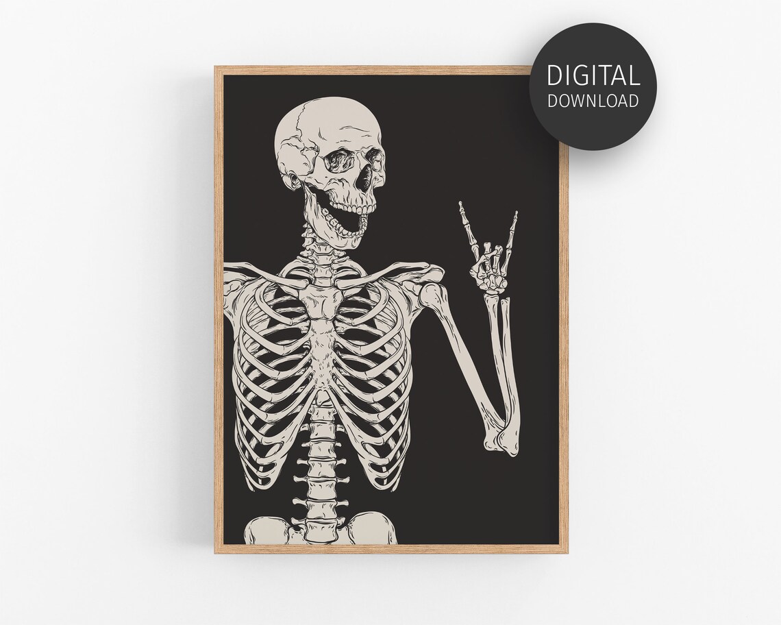 Funny Skeleton Halloween Party Decor Art Print