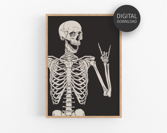 Funny Skeleton Halloween Party Decor Art Print