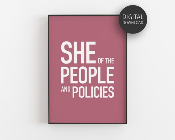 She Of The People And Policies Funny Mauve HR Office Quote Poster