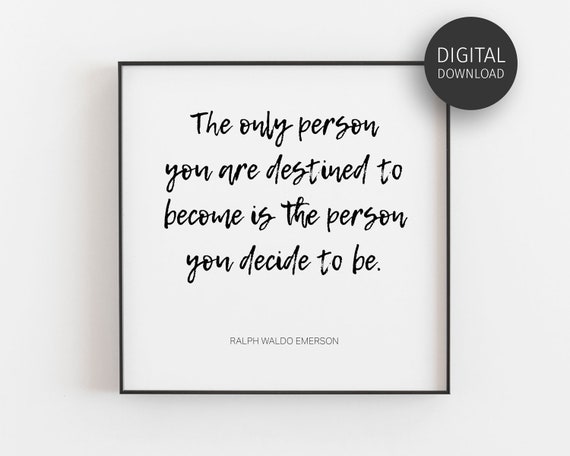 Classroom Decor Teenager Gifts Student Gifts Inspirational Art Emerson Quote Prints Quote Wall Art Minimalist