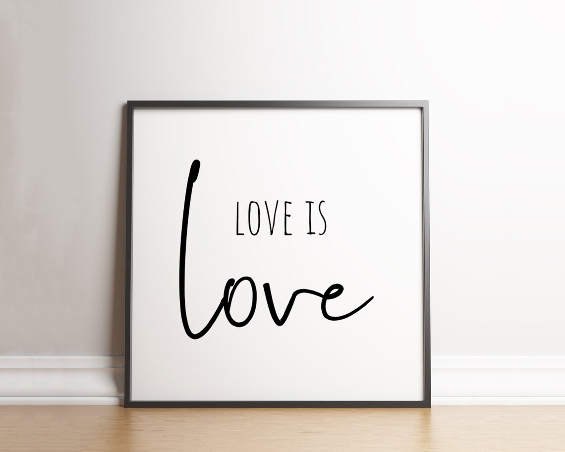 Love Is Love Script Print Pride Love Quote Calligraphy Wall Decor - Image 2