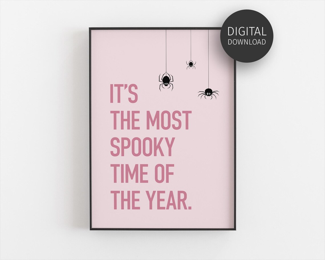 Girly Halloween Spooky Season Spider Poster