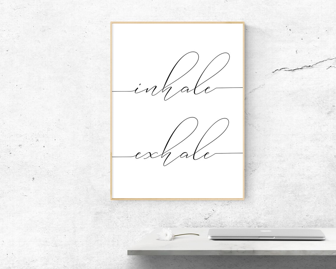 Inhale Exhale Minimalist Poster, Zen Wall Art - Image 3