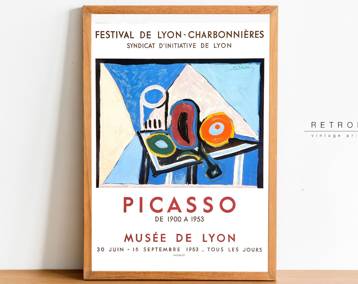 Picasso Exhibition Poster Wall Art Famous Art Prints Mid Century Modern Art Vp4
