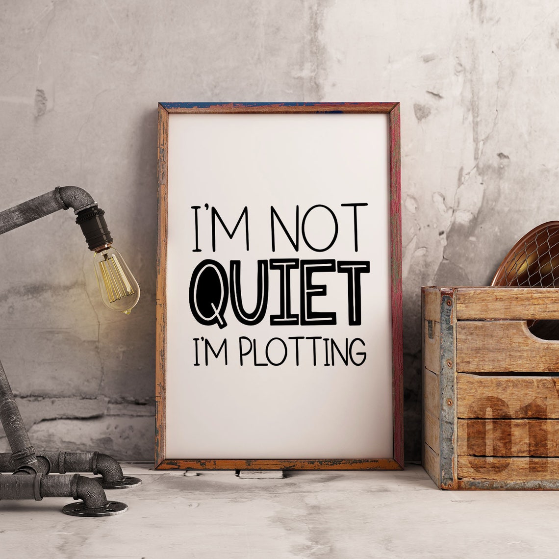 Im Not Quiet Im Plotting Funny Introvert Quote Poster Bold Type Decor - Image 2