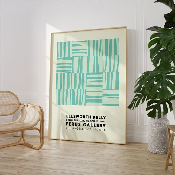 Ellsworth Kelly Exhibition Poster Mint Stripes Print Abstract Art Midcentury Print High Quality