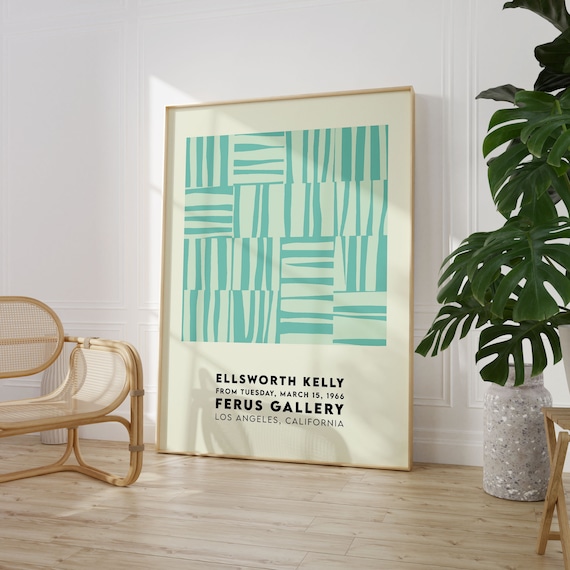 Ellsworth Kelly Mint Green Stripes Ferus Gallery Art Exhibition Poster