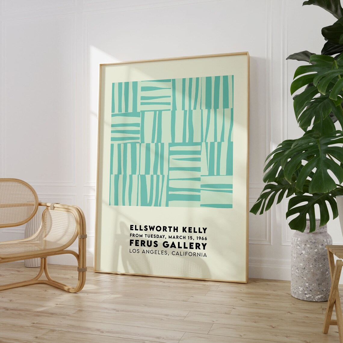 Ellsworth Kelly Mint Green Stripes Ferus Gallery Art Exhibition Poster