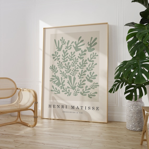 Matisse Beige Poster Sage Green Wall Art Henri Matisse Art Print Boho Wall Art Abstract Wall Art Minimalist Wall Decor Scandi Decor