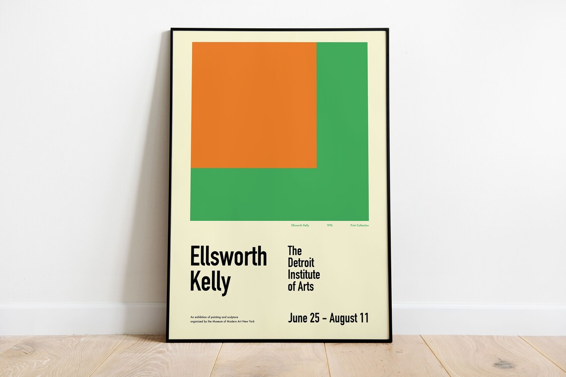 Ellsworth Kelly Detroit Institute Of Arts Orange Green Geometric Poster - Image 4