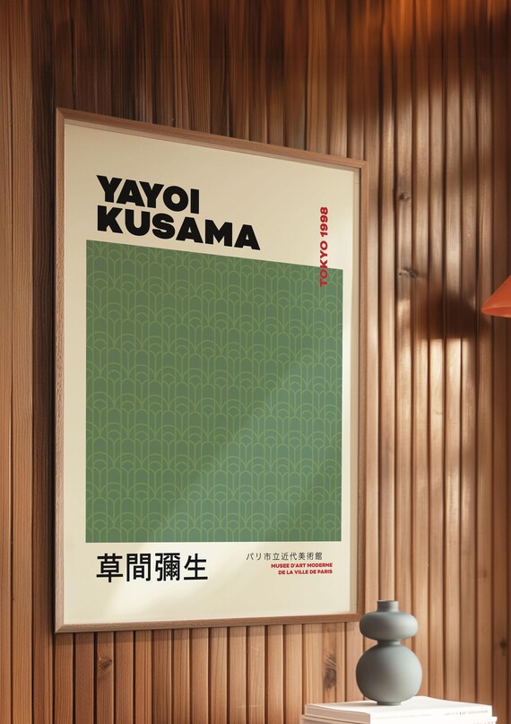 Yayoi Kusama Exhibition Poster Gallery Wall Art Geometric Abstract Print Japanese Decor Printable Poster