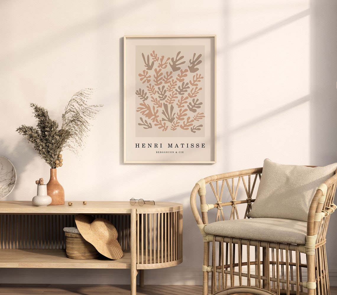 Henri Matisse Coral Cutout Fronds Boho Neutral Minimalist Poster - Image 5