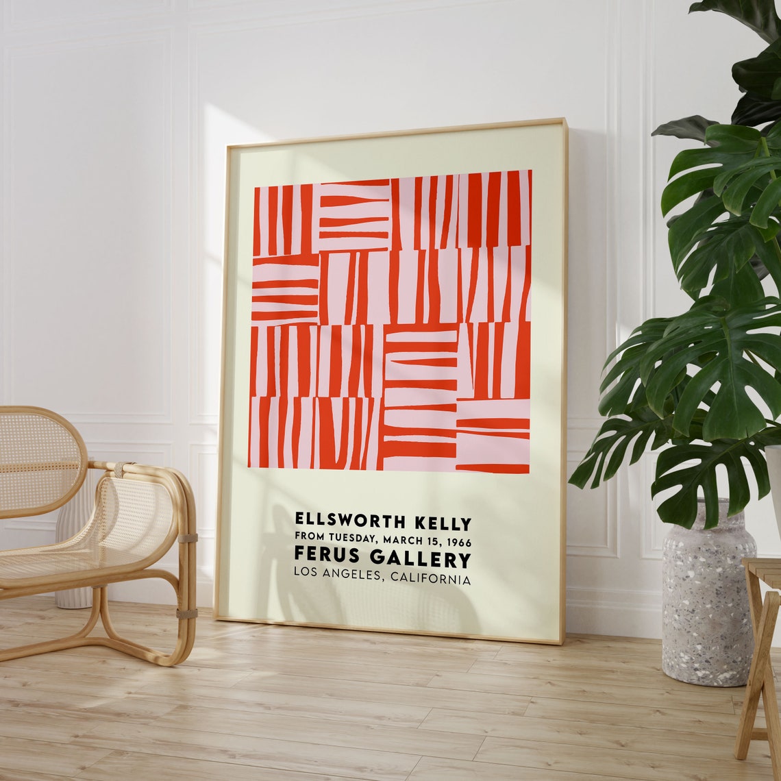 Ellsworth Kelly Red Stripes Ferus Gallery Art Exhibition Poster
