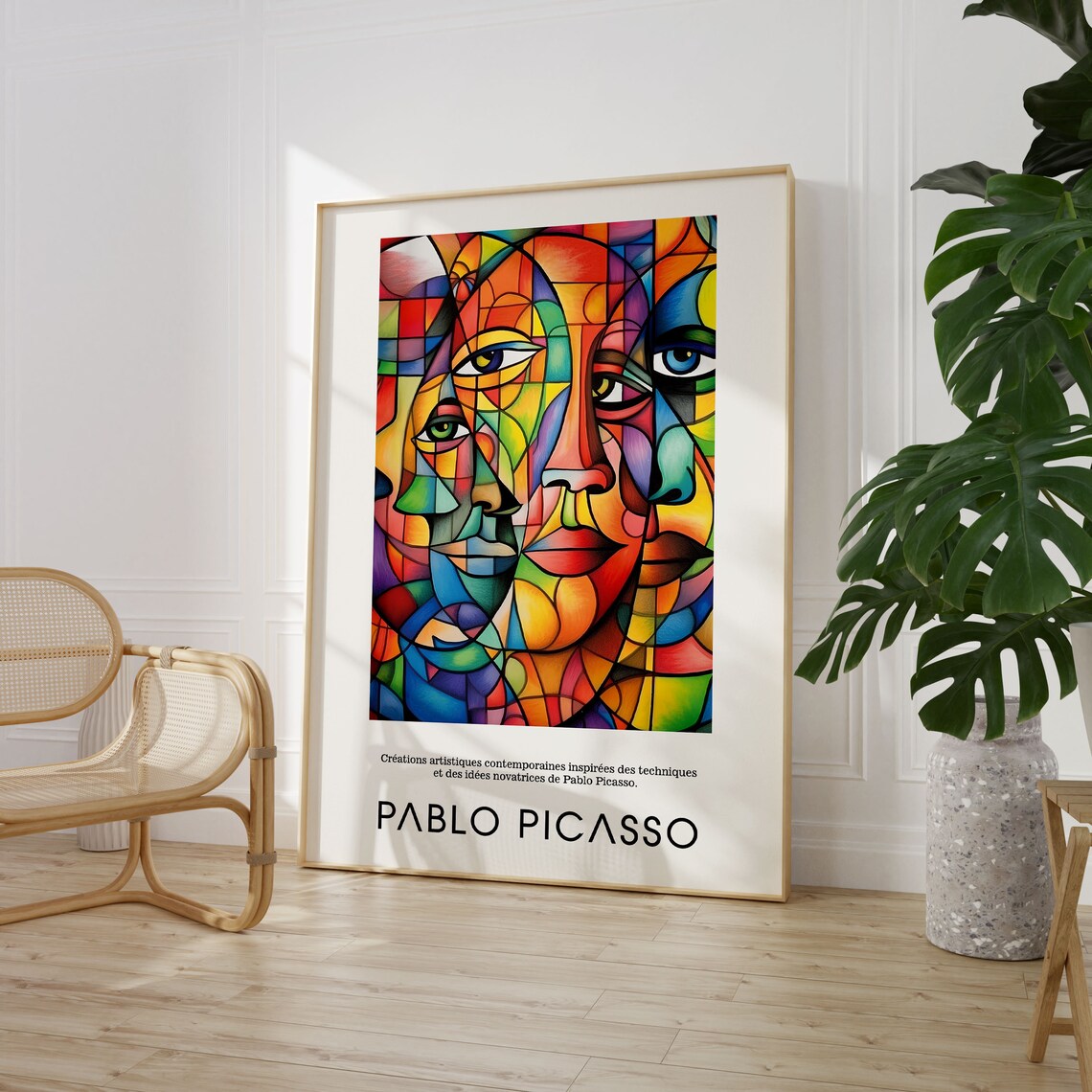 Pablo Picasso Abstract Geometric Faces, Vintage Poster