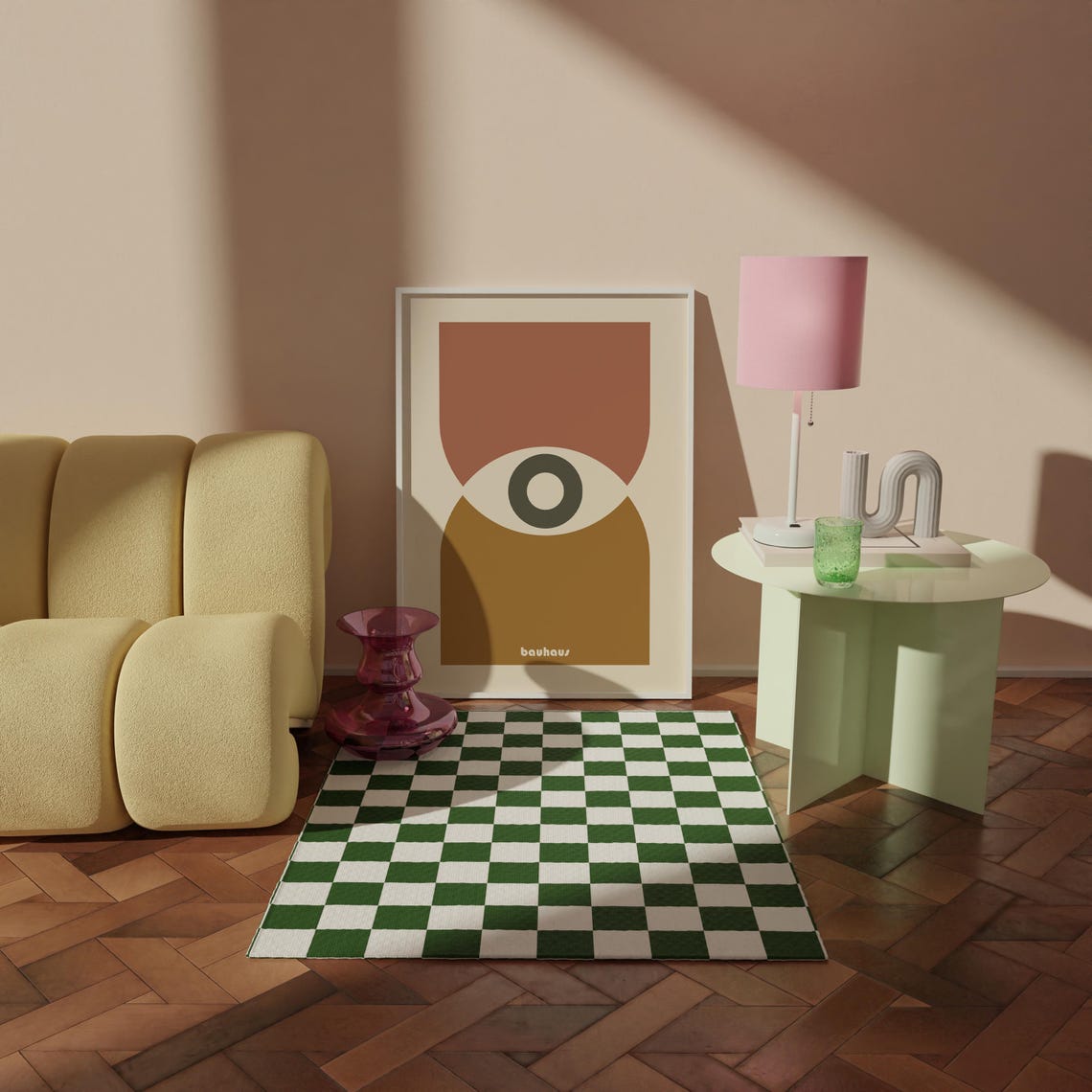Bauhaus Single Eye Abstract Poster in Terracotta and Ochre Tones - Image 4