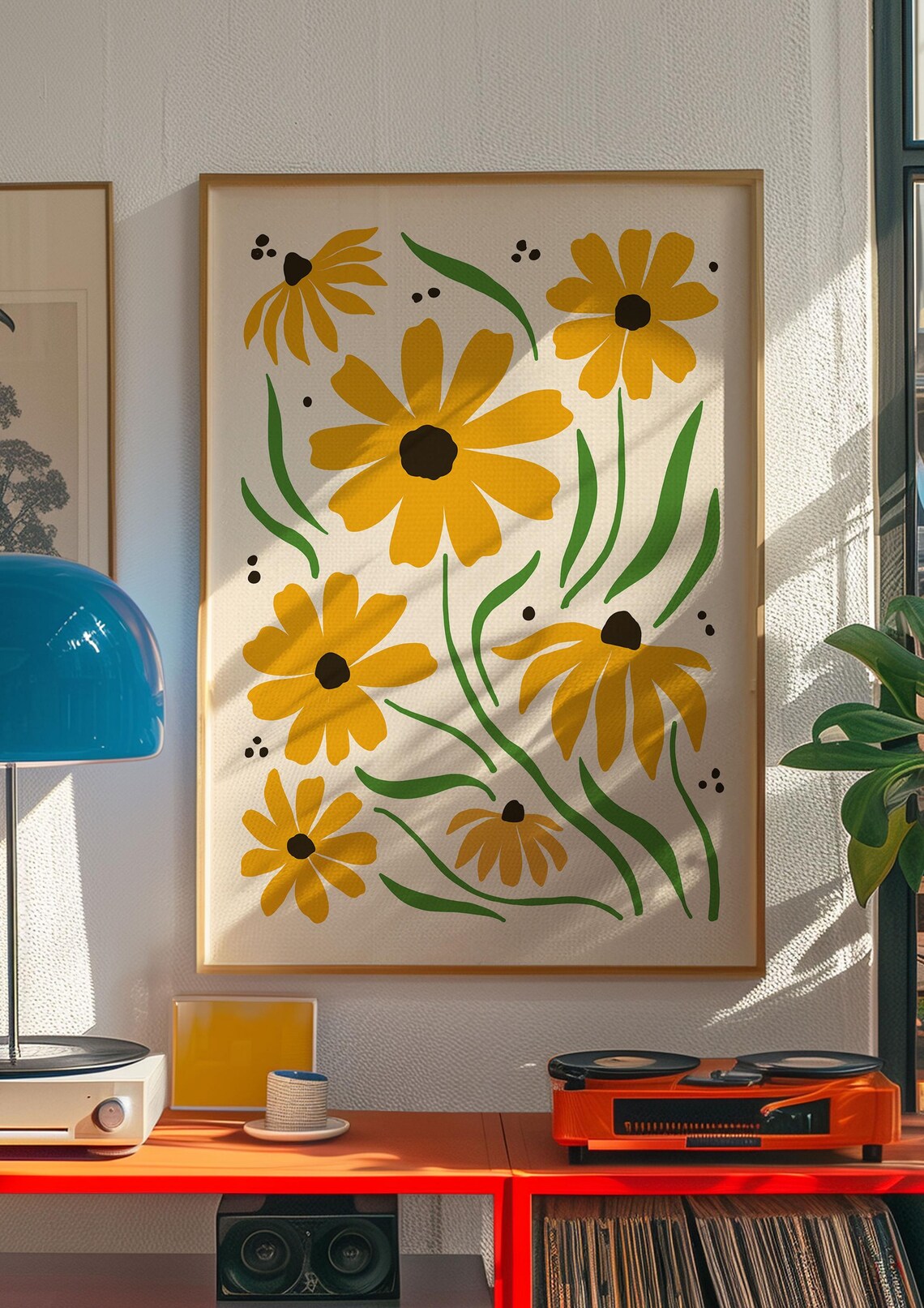 Golden Yellow Daisy Maximalist Flower Market Illustration Poster - Image 4