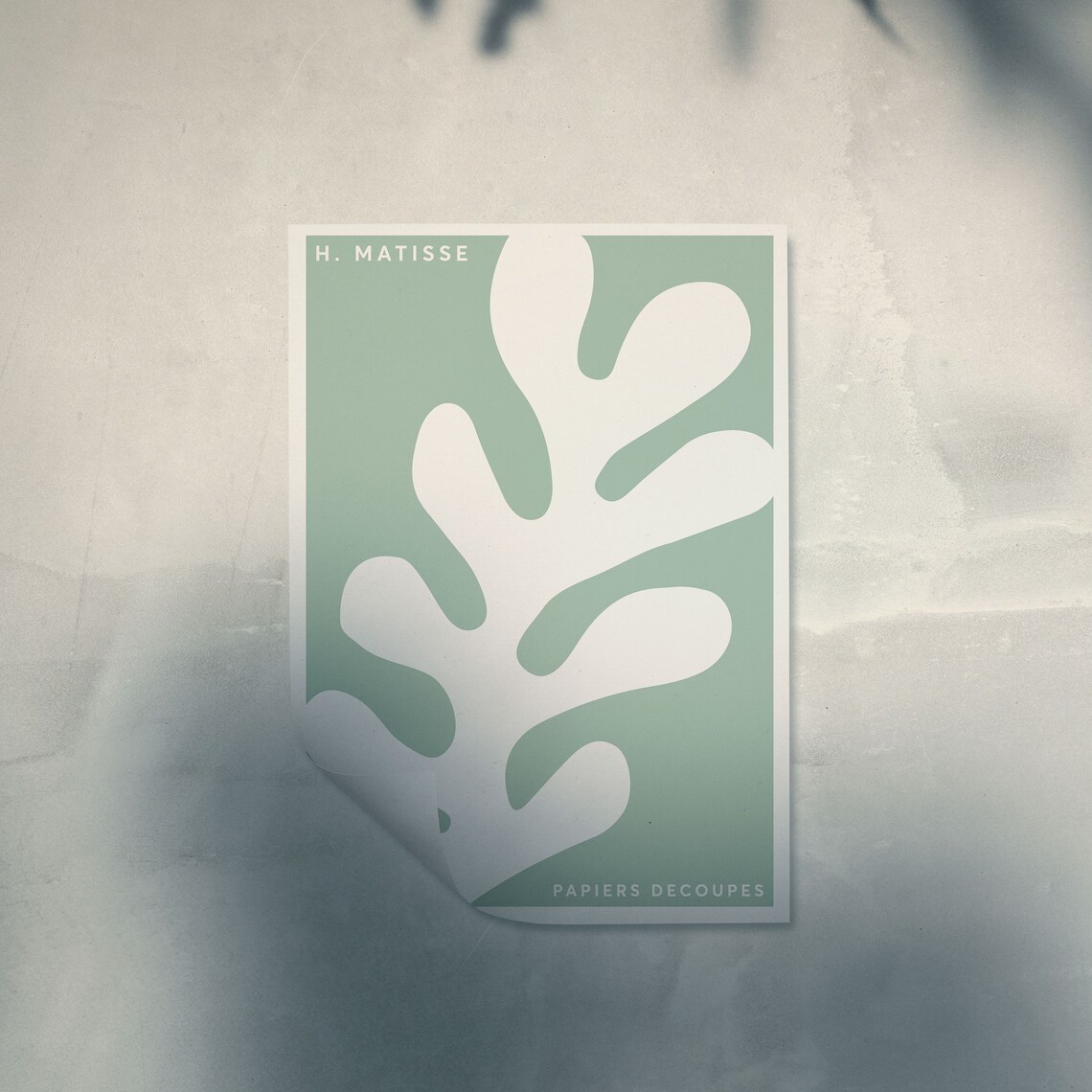 Henri Matisse Papiers Decoupes Poster Mint Green White Leaf Cutout - Image 3