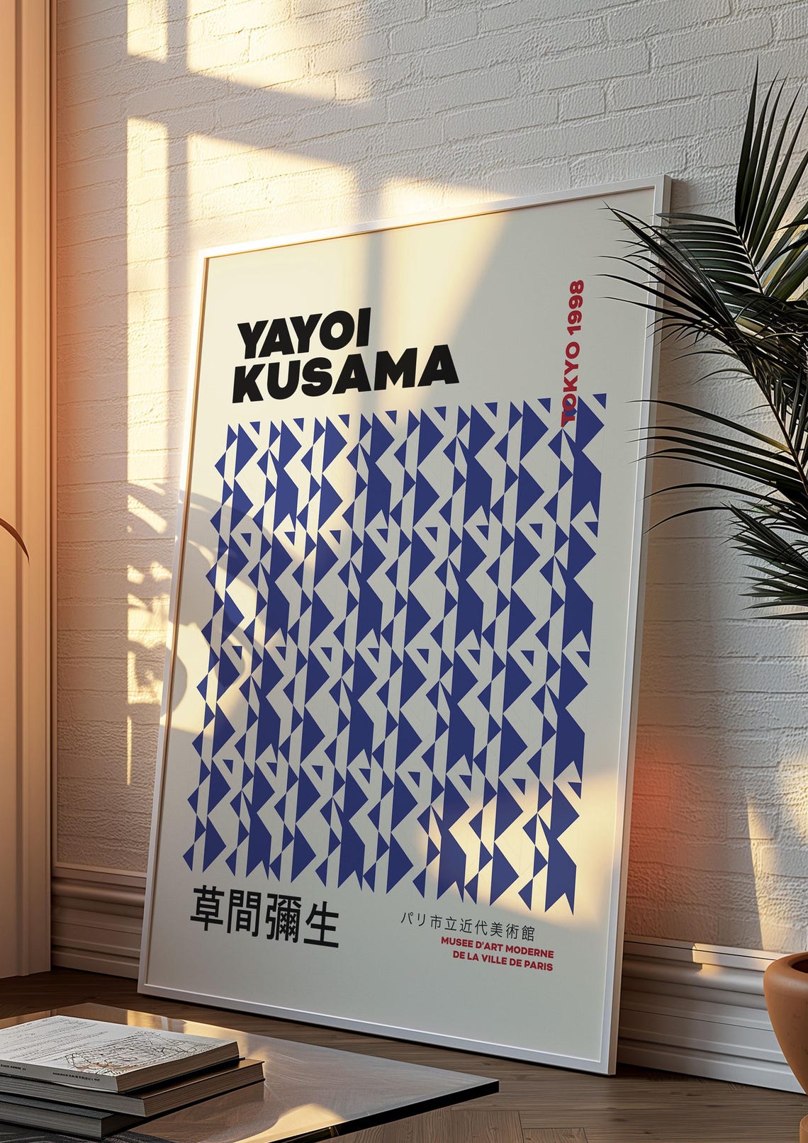 Yayoi Kusama Tokyo 1998 Deep Blue Triangle Pattern Exhibition Poster - Image 5
