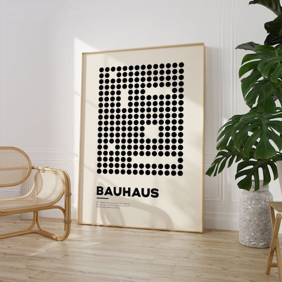 Blackwhite Geometric Bauhaus Poster Abstract Bauhaus Print Office Decor