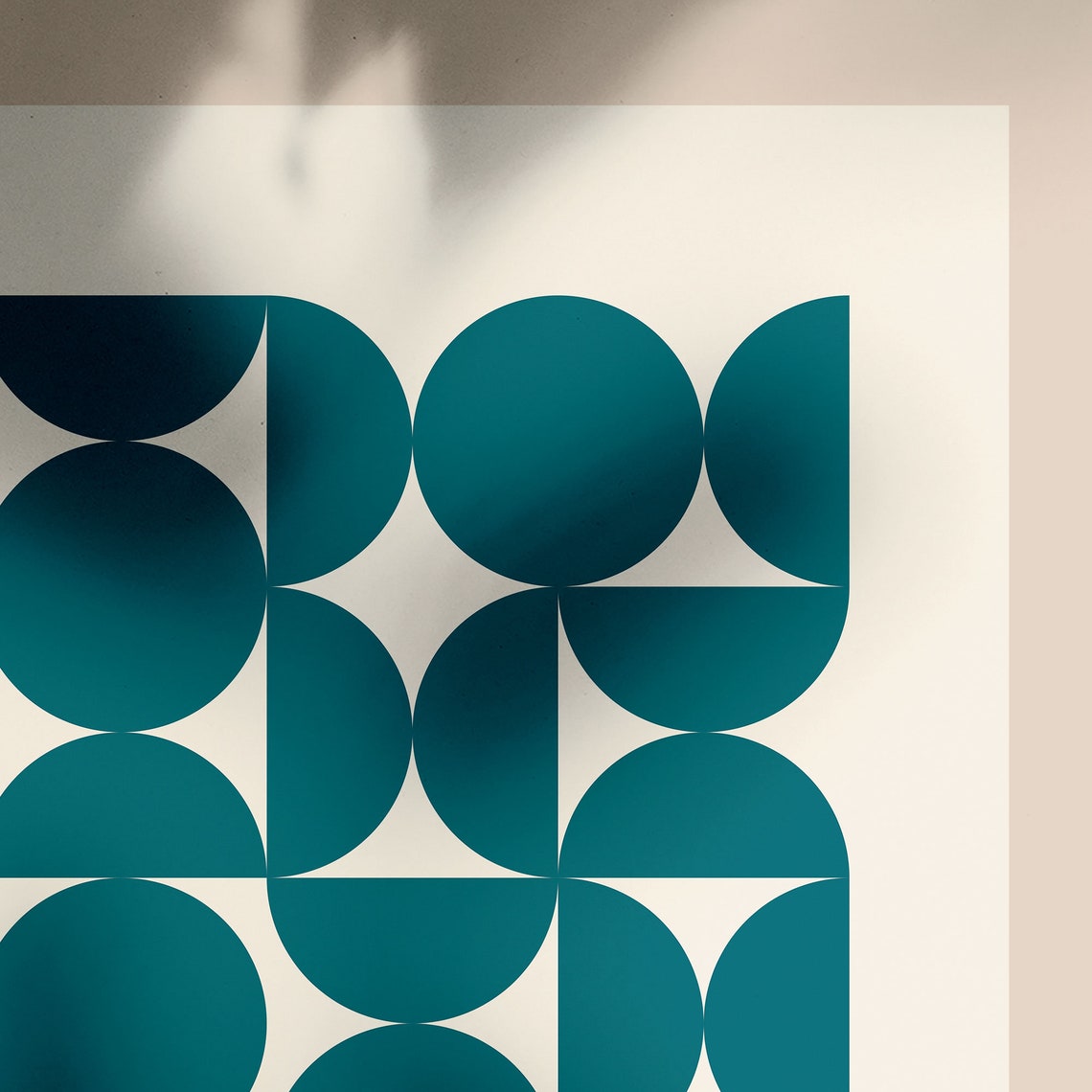 Bauhaus Teal Circle Grid with Orange Accent 1919 Geometric Poster - Image 4