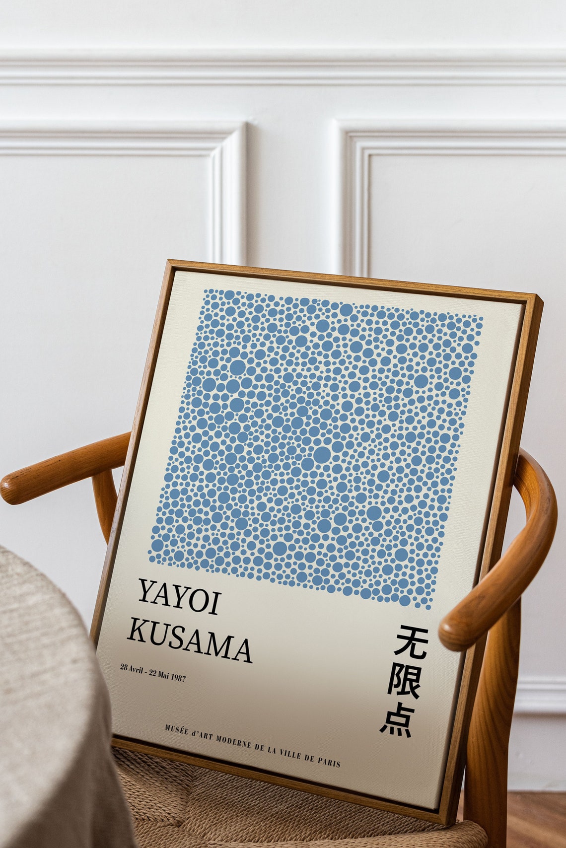 Blue Dots Yayoi Kusama Paris 1987 Exhibition Style Abstract Poster - Image 4