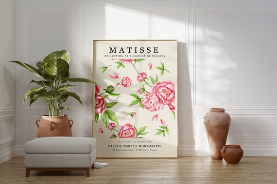 Matisse Flower Market Pink Peony Botanical 1989 Exhibition Poster