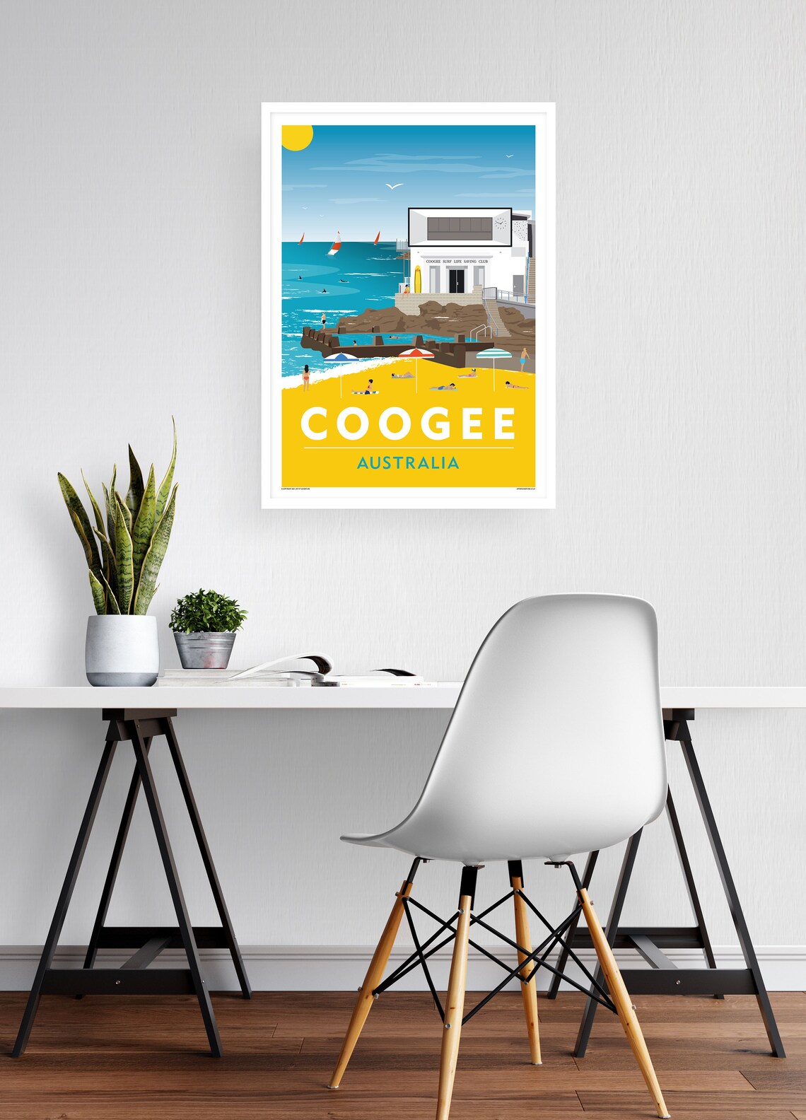 Coogee Beach Surf Life Saving Club Sydney Ocean Vintage Travel Poster - Image 2