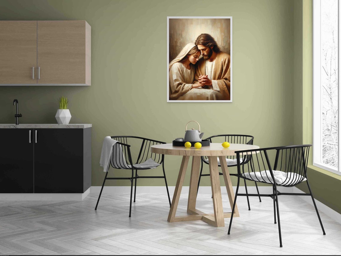 Your Love Christian Painting, Jesus With Girl - Image 4