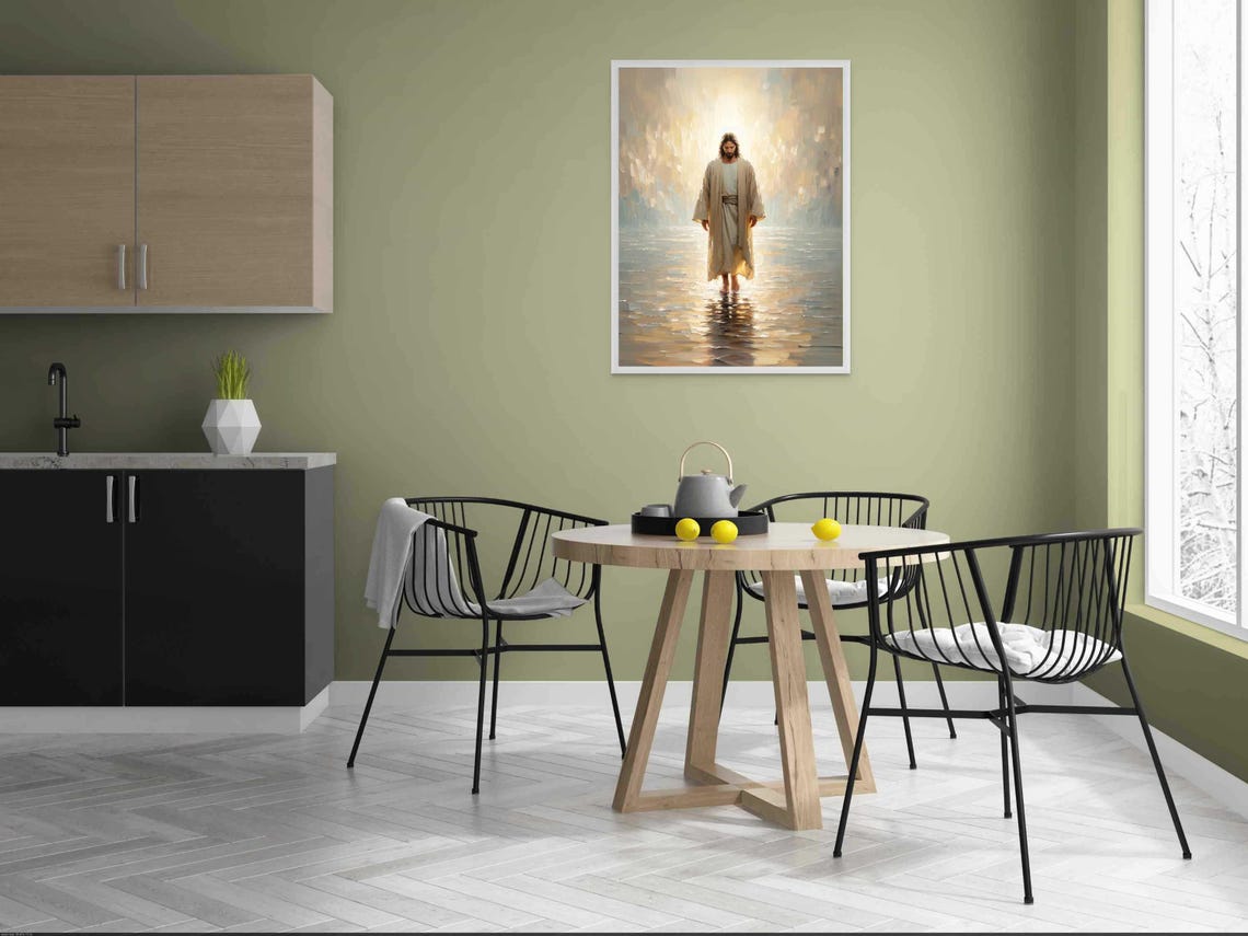 Jesus Walking On Water, Christian Religious Art Print - Image 3
