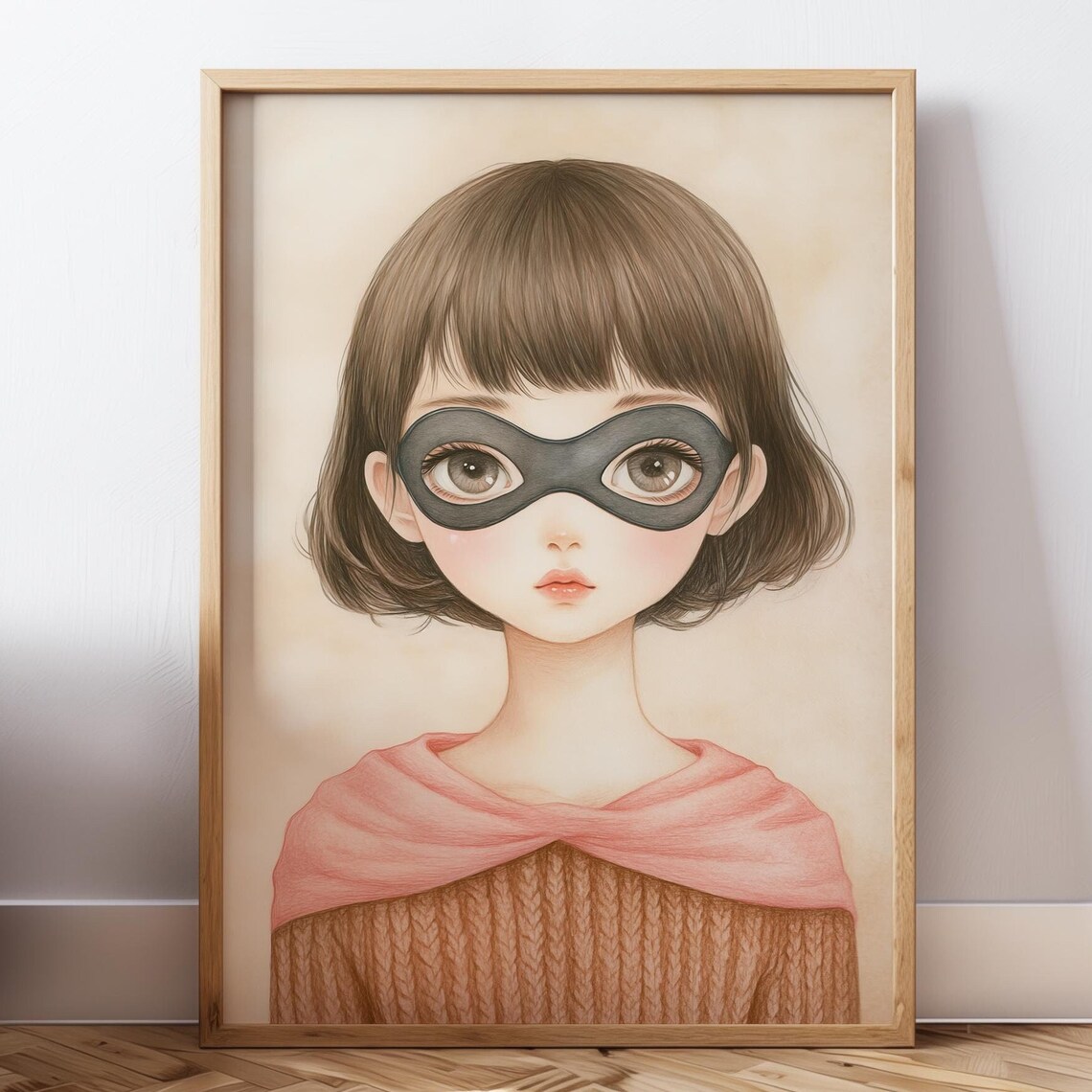 Hand Drawn Superhero Halloween Art, Nursery Decor