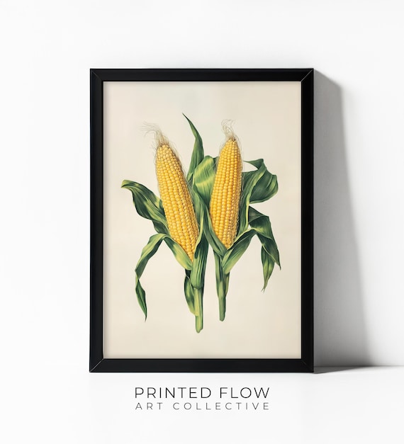 Corn Wall Art, Modern Vegetable Kitchen Decor