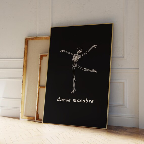 Danse Macabre Minimalist Halloween Art Print