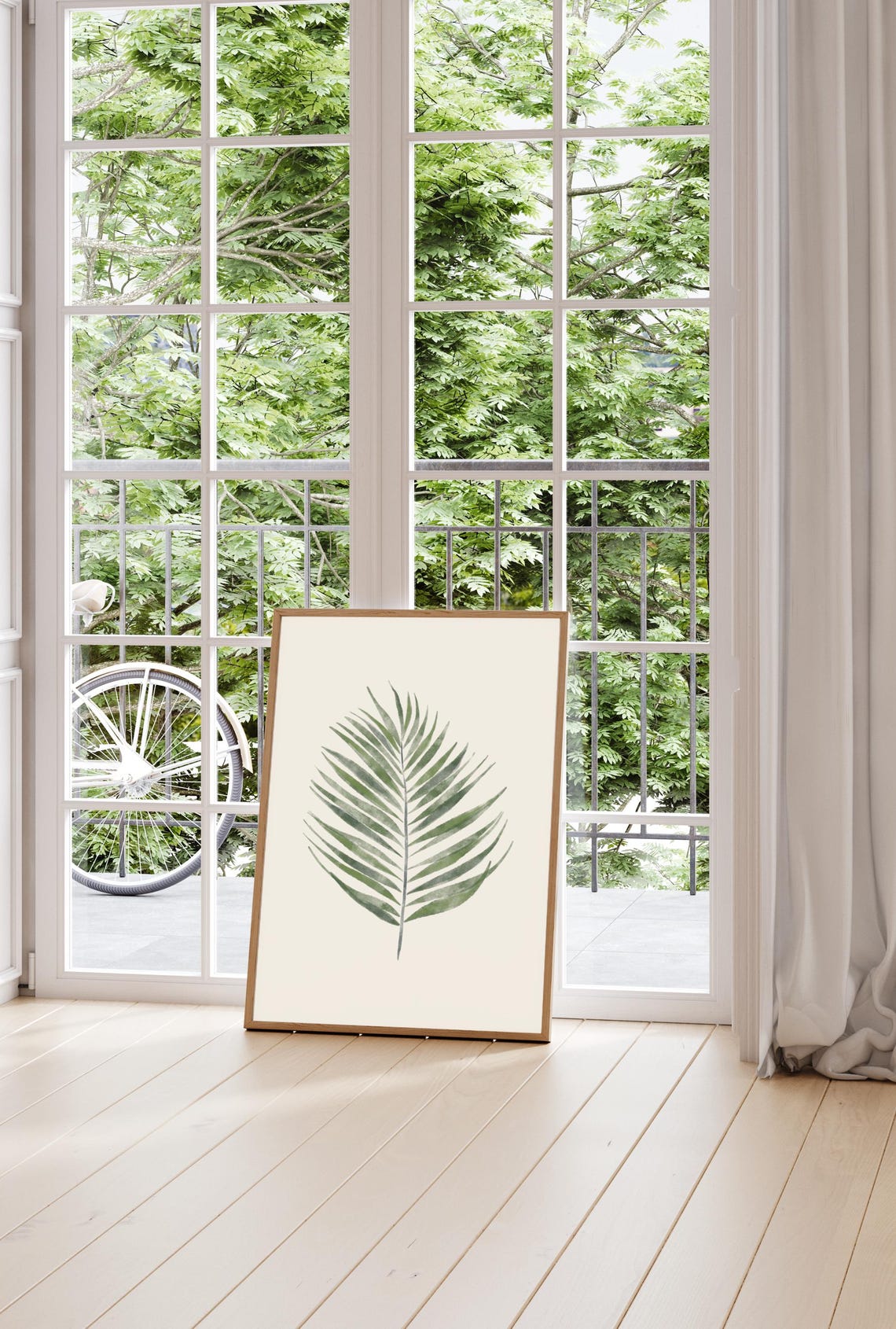 Watercolor Palm Leaf Tropical Botanical Minimalist Summer Wall Print - Image 5