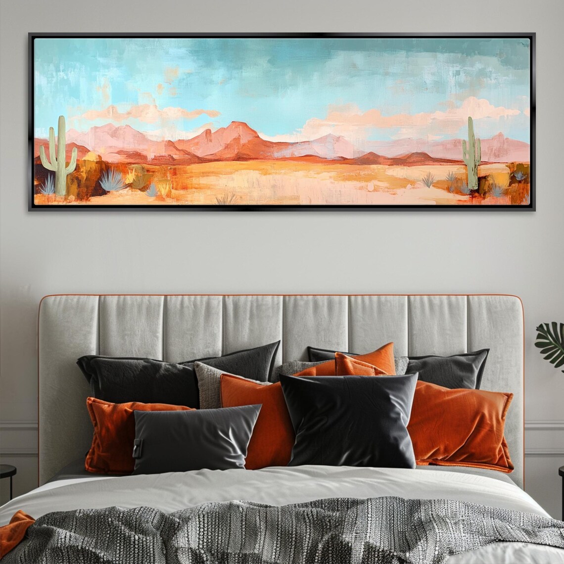 Panoramic Desert Plains Minimalist Bohemian Style Framed Unframed Long Horizontal Ready To Hang Extra Large Wall Art - Image 4