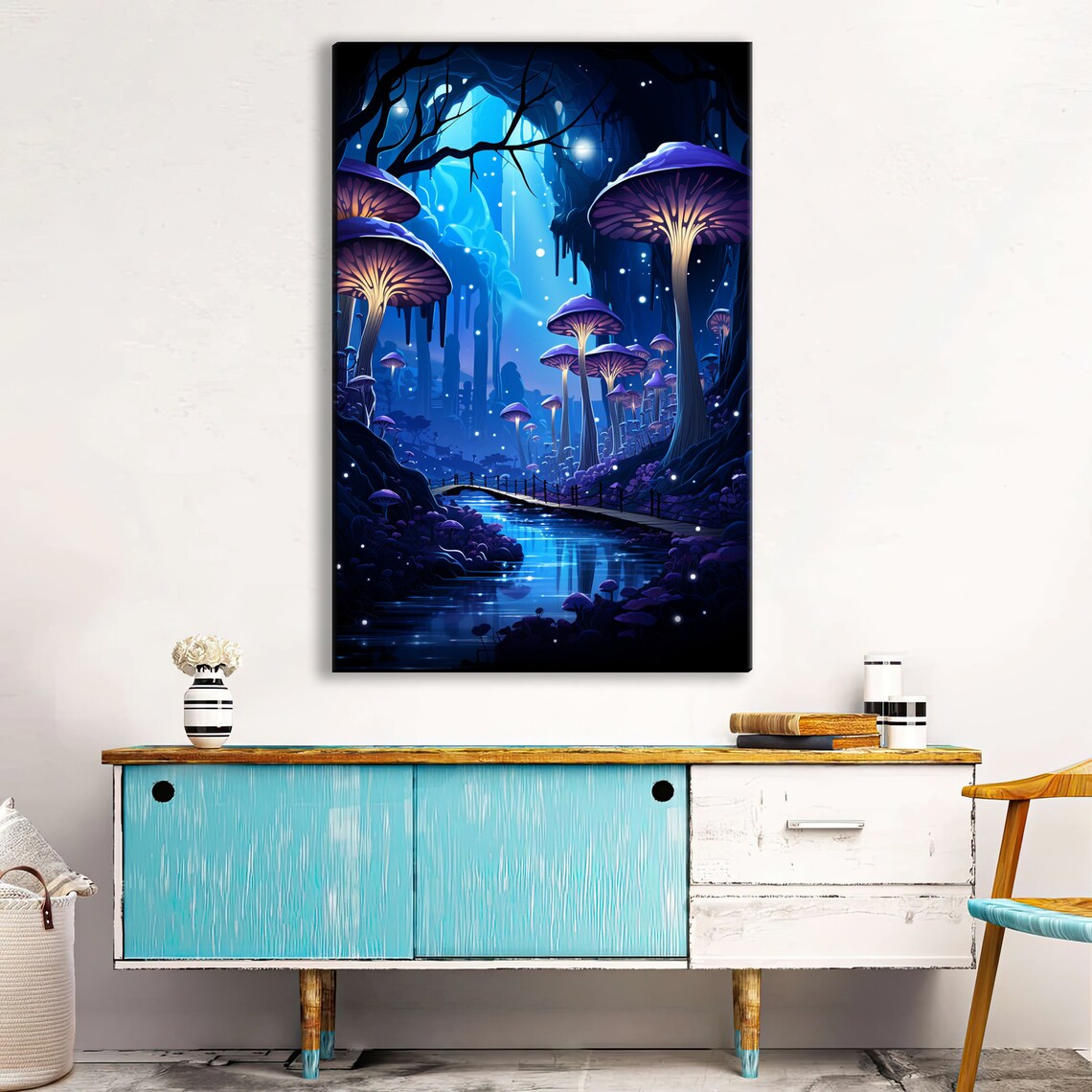 Into The Unknown Mystical Mushroom Forest, Art Print - Image 2