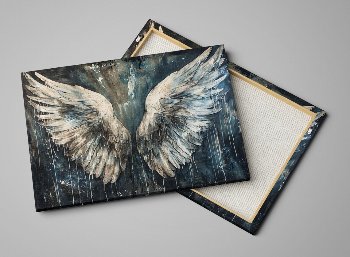 Feathered Angel Wings Spraypaint Style Art Print - Image 4