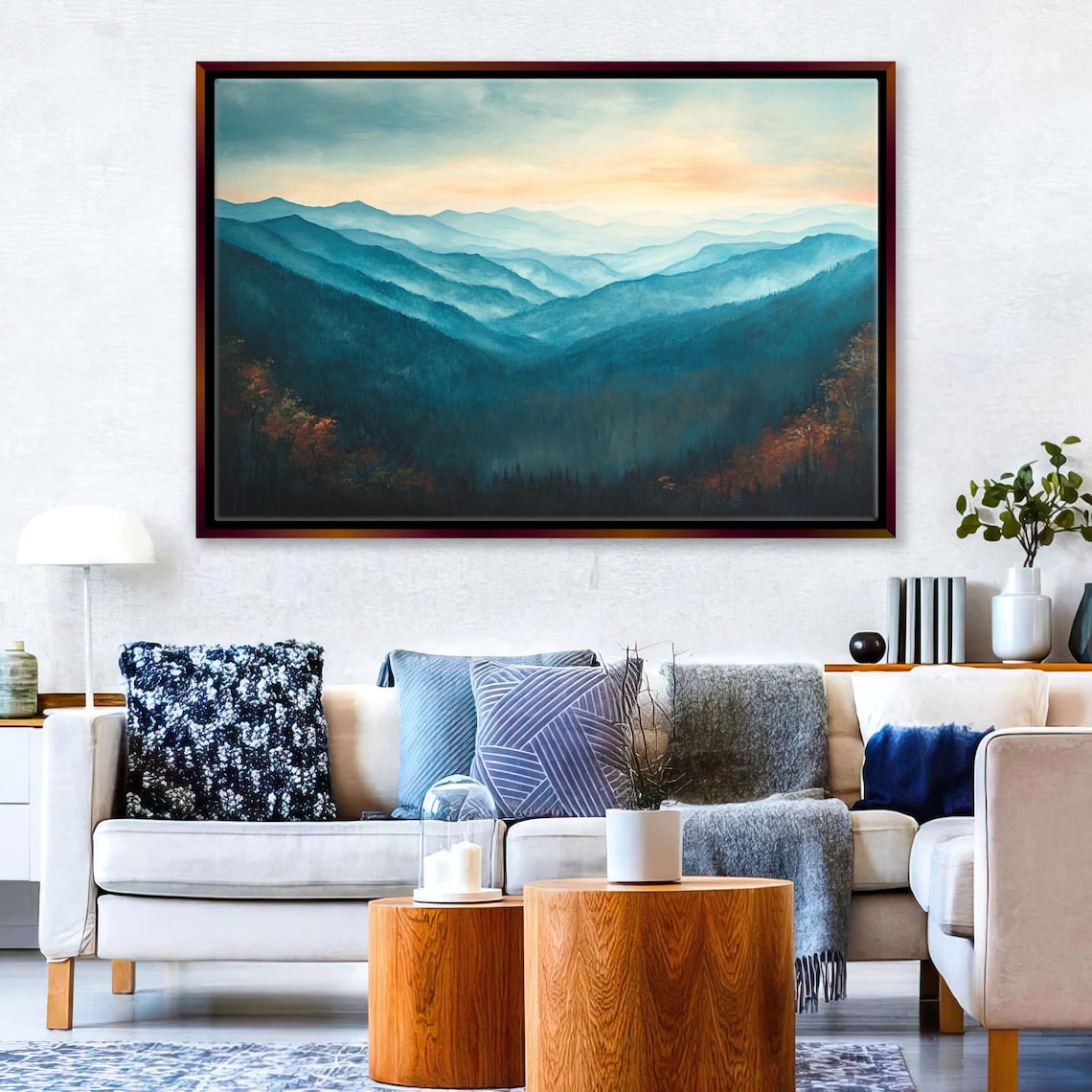 Great Smoky Mountains Misty Peaks Sunrise Serene Scenic Wall Art - Image 3